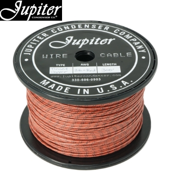 W2009: Jupiter AWG26, tinned solid copper in lacquered cotton insulated wire - Red (1m)