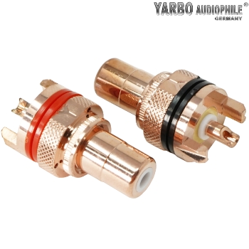 RCA-3MSC: Yarbo red copper insulated RCA sockets (pair)