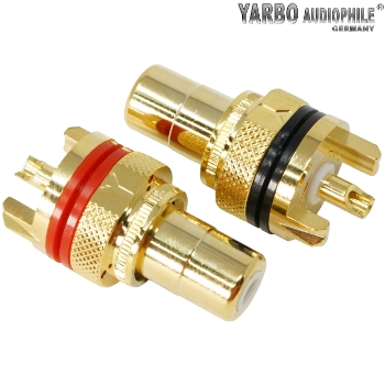 RCA-5MSG: Yarbo gold plated insulated RCA sockets (pair)