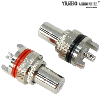 RCA-7MSR: Yarbo Rhodium plated insulated RCA sockets (pair)