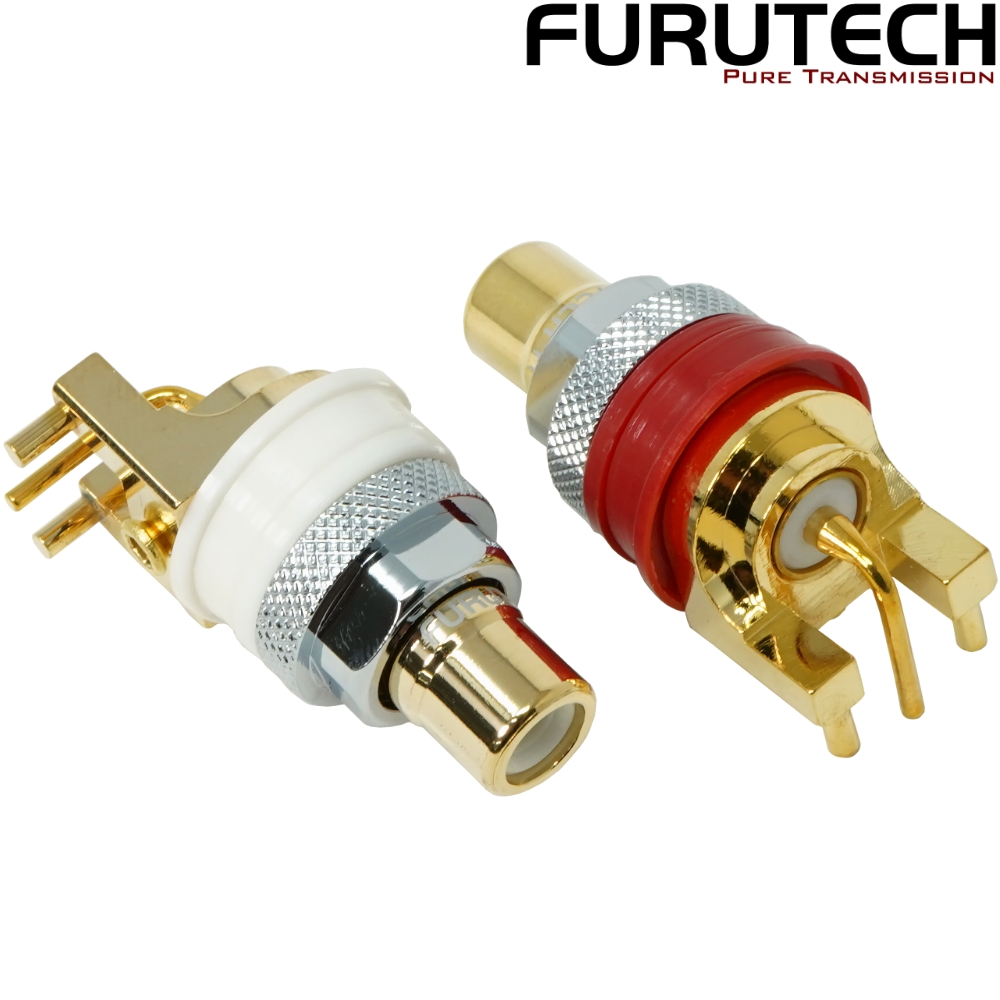 FP-908(G): Furutech FP-908 Gold-plated PCB mount RCA Sockets (pair)