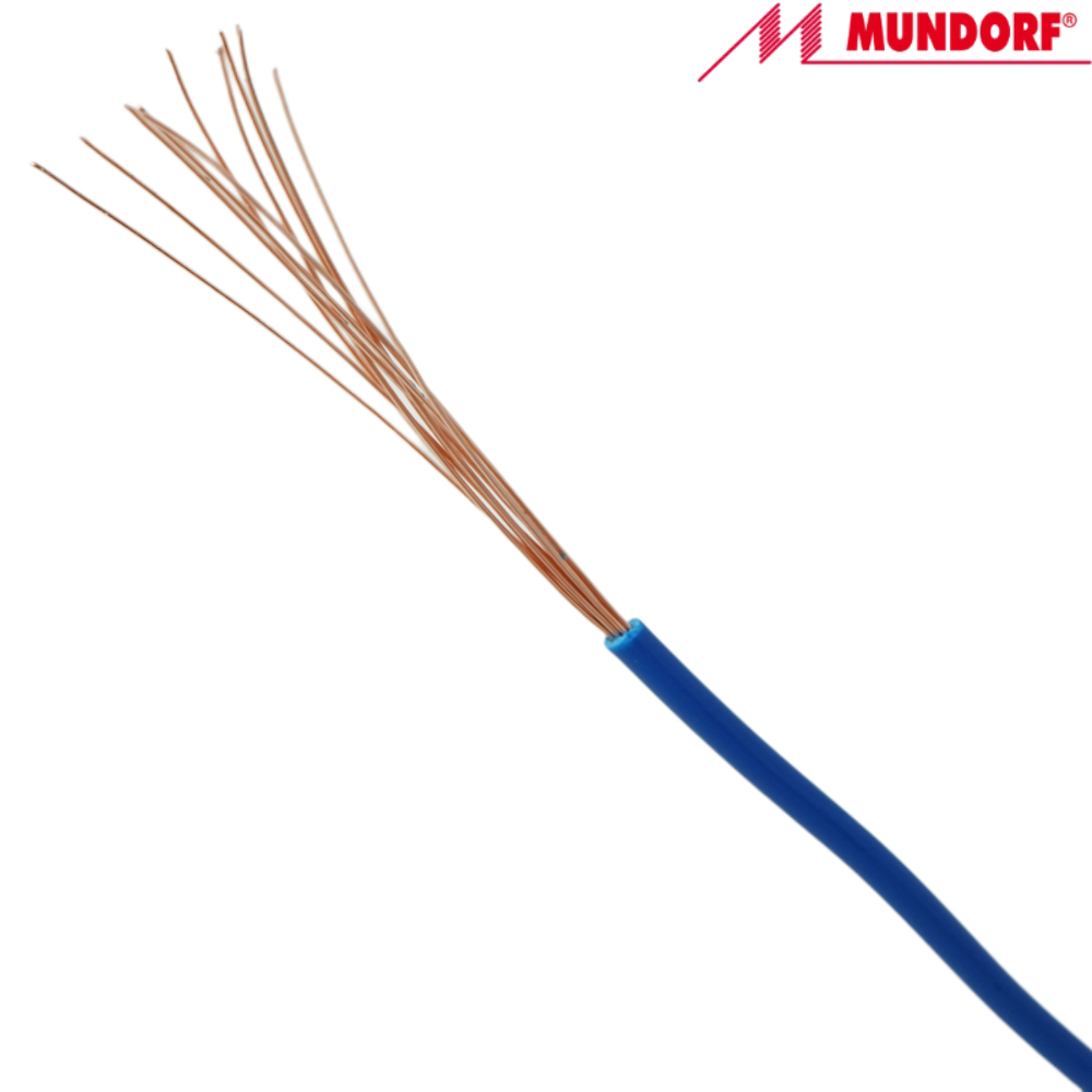ACS1050BU: Mundorf MConnect 10/0.25mm Copper Stranded Angelique Wire, Blue PVC insulated (1m)