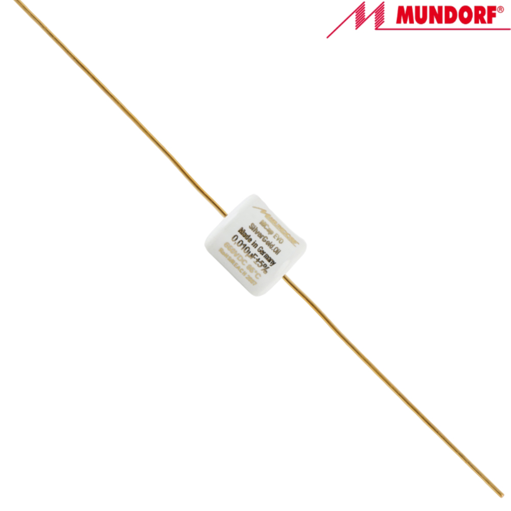 MESGO-0,010T5.650: 0.01uF 650Vdc Mundorf MCap EVO Silver Gold Oil Capacitor