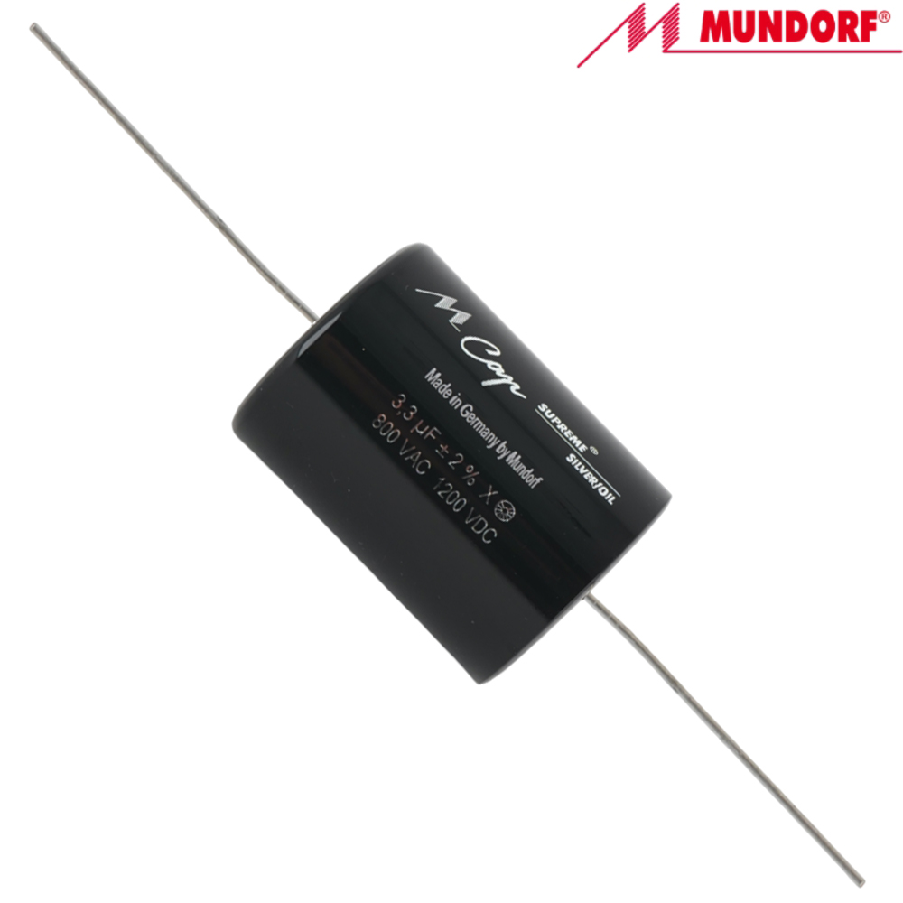 SUP.SO-3,3: 3.3uF 1200Vdc Mundorf MCap Supreme Silver Oil Capacitor