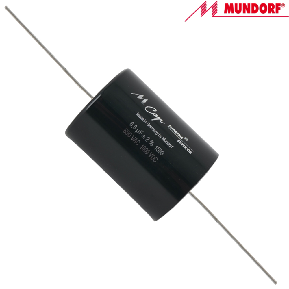 SUP.SO-6,8: 6.8uF 1000Vdc Mundorf MCap Supreme Silver Oil Capacitor