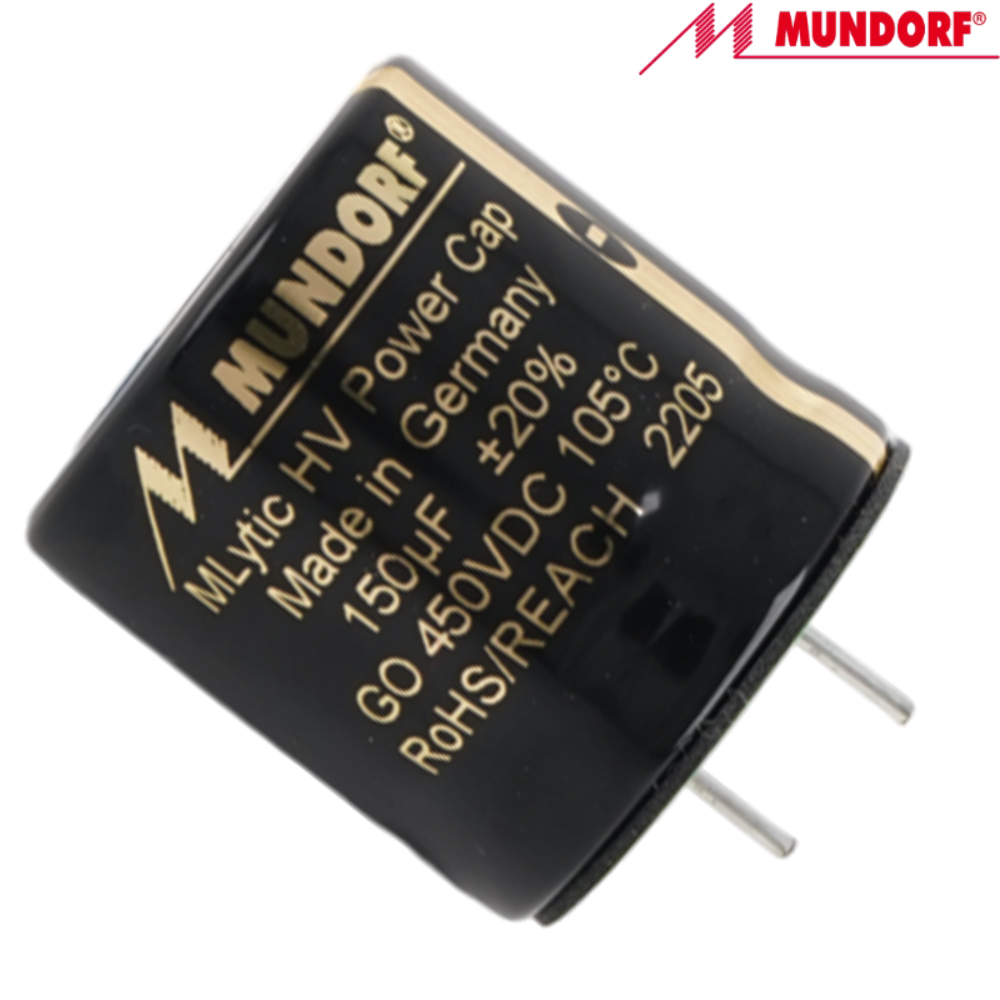 MLGO450-150: 150uF 450Vdc Mundorf MLytic HV Radial Electrolytic Capacitor