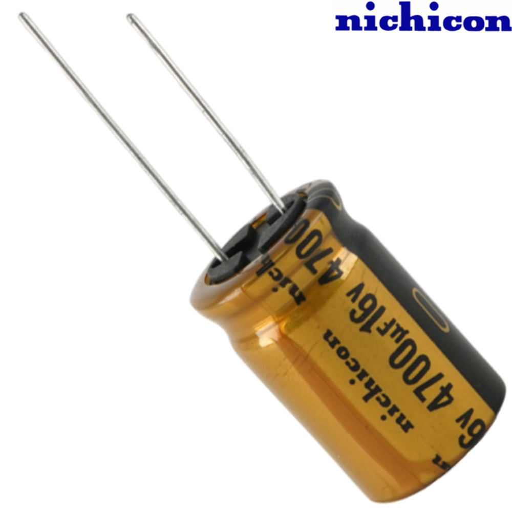 UFW1C472MHD: 4700uF 16Vdc Nichicon FW type Electrolytic Capacitor