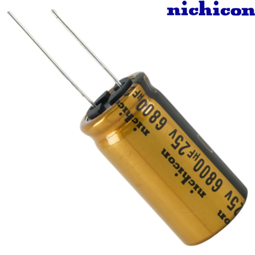 UFW1E682MHD: 6800uF 25Vdc Nichicon FW type Electrolytic Capacitor
