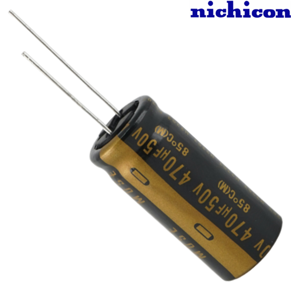 UKZ1H471MHM: 470uF 50Vdc Nichicon KZ type Electrolytic Capacitor