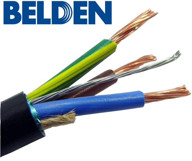 Closeup view of Belden 19364 mains cable