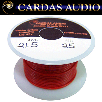 Cardas 21.5 AWG Red (0.85mm dia.) Litz Copper multistrand wire (1m)
