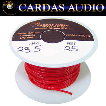 Cardas 23.5 AWG Red (0.75mm dia.) Litz Copper multistrand wire (1m)