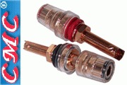 CMC-858-L-PCUR: CMC Red Copper-plated, long binding posts