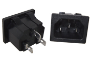 IEC Mains Inlet Socket, Snap in - Panel mount