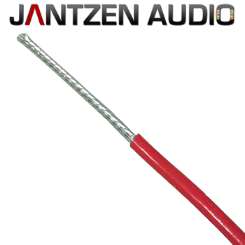 006-0050: Jantzen Silver Plated Copper Wire Speaker Cable, AWG 16, RED (1m)