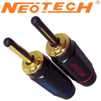 NCB-80 GD: Neotech OFC Copper, Gold Plated Banana Plugs (pack of 4)