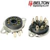 VTB9-ST-2-G: Belton B9A 9-pin valve base, gold plated solder lugs, mount from above