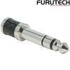 CF63-S(R): Furutech CF63-S Carbon Fibre 3.5mm to 6.3mm stereo Rhodium-plated Jack Connector