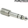 F63-S(R): Furutech F63-S 3.5mm to 6.3mm stereo Rhodium-plated Jack Connector