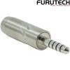 FT-7445(R): Furutech FT-7445 4.4mm (TRRRS) Rhodium-plated Jack Connector