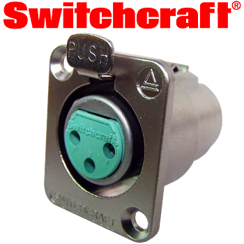 Switchcraft Silver plated female XLR socket - flush mounting