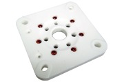 UX7-base-sq: Square Ceramic UX7, 7 pin, Chassis mount valve base