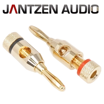 012-0140: Jantzen Banana Plug, Side screw-in type, Gold plated, red / black, a pair