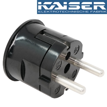 Kaiser Schuko (EU) 639 angled Mains Plug, Silver Plated