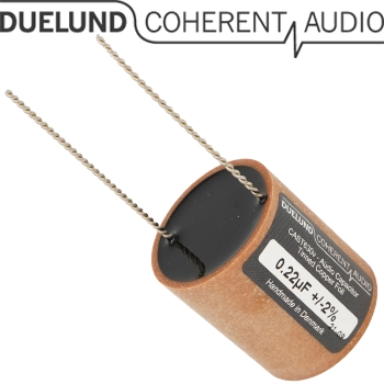 CuSn630V-020: 0.22uF 630Vdc Duelund CAST PIO Tinned Copper Capacitor