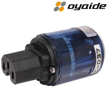 C-037: Oyaide Rhodium/Silver IEC plug, C15