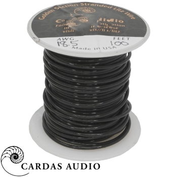 Cardas 18.5 AWG Black (1.1mm dia.) Litz Copper multistrand wire (1m)