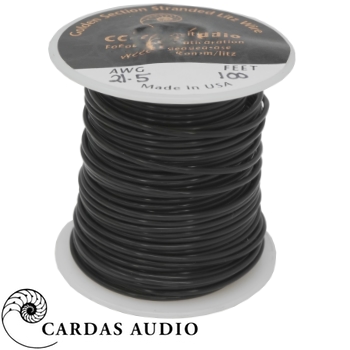 Cardas 21.5 AWG Black (0.85mm dia.) Litz Copper multistrand wire (1m)