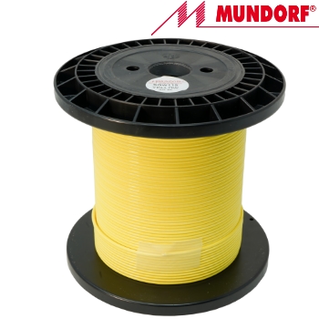 SGW115YE: Mundorf silver/gold wire PTFE sheathed, 1.5mm diameter - YELLOW PTFE Sheathing