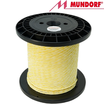 SGW605WH/YE: Mundorf Silver/Gold Interconnect Wire, 6 x 0.5mm - WHITE/YELLOW PTFE Sheathing (0.5m)