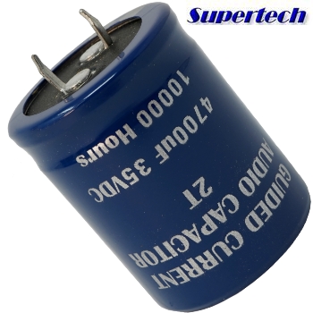 4700uF 35Vdc Supertech 2T Slit Foil Electrolytic Capacitor, 2 pin