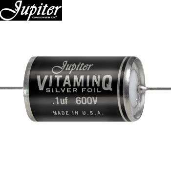 TH7004-6104K: 0.1uF 600Vdc Jupiter Silver Foil - Vitamin-Q Paper-in-Oil Capacitor