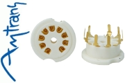 S-7Am-P-GP: Amtrans Alumina B9A PCB mount valve base, gold plated