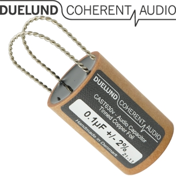 CuSn630V-010: 0.1uF 630Vdc Duelund CAST PIO Tinned Copper Capacitor