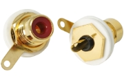 Gold plated front panel mount RCA sockets