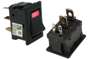 SC-WL: EDK Mains on-off SPST Rocker Switch with 3Vdc red LED illuminator