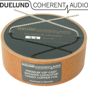 CuSn100V-080: 2.2uF 100Vdc Duelund CAST PIO Tinned Copper Capacitor