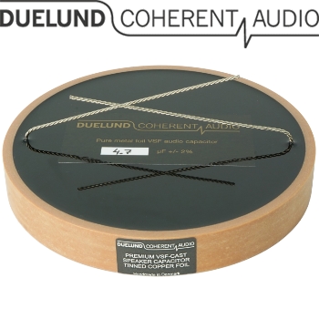 CuSn100V-120: 4.7uF 100Vdc Duelund CAST PIO Tinned Copper Capacitor