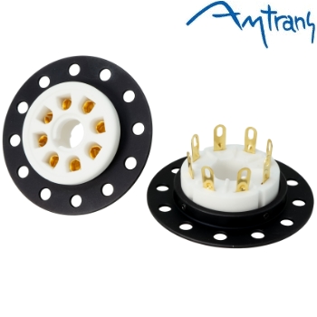 S-83Am: Amtrans Alumina octal, chasis mount valve base, gold plated