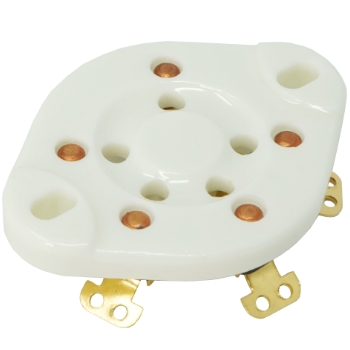 SK5X10-G: Ceramic UX5, 5 pin, Gold plated, Chassis mount valve base