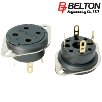 VTB4-ST-G: Belton UX4 4-Pin valve base, gold plated solder lugs