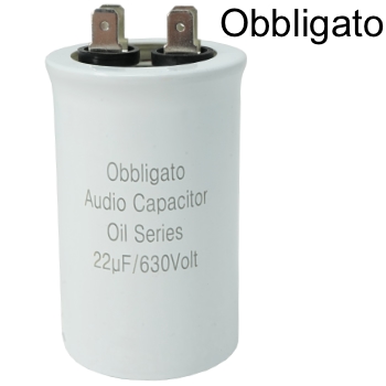 OBO-050: 22uF 630Vdc Obbligato Film Oil Capacitor