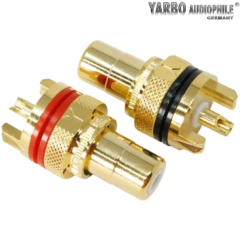 RCA-5MSG: Yarbo gold plated insulated RCA sockets