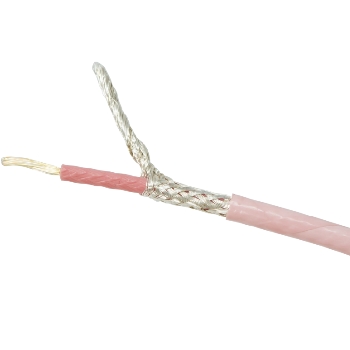 Silver Plated Copper Screened wire 19/0.15 - Pink (1m)