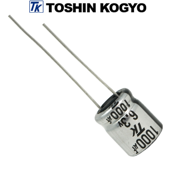 0JUTSJ102M0: 1000uF 6.3Vdc Toshin Jovial UTSJ Electrolytic Capacitor