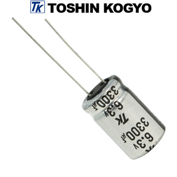 0JUTSJ332M0: 3300uF 6.3Vdc Toshin Jovial UTSJ Electrolytic Capacitor